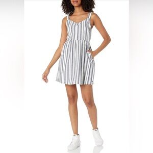 Roxy Women's Up Above Tank Dress, Mood Indigo Paradise Stripe - Size XL